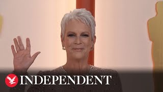 Oscars 2023: Jamie Lee Curtis look matches the 'champagne' carpet