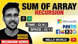 Sum of Array 🔥 Recursive solution Hello world Dynamic Programming Playlist #princebhai
