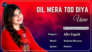 Dil Mera Tod Diya Usne (Lyrics) - Alka Yagnik | Kasoor | Aftab | 90's Hits Love Romantic Songs