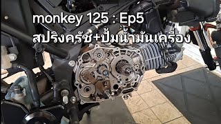 Honda Monkey125 : EP5 [สปริงครัช+ปั้มน้ำมันเครื่อง Kitaco] ตัว 5 เกียร์#monkey125#kitaco#monkey5g