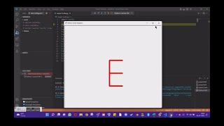 Writing letter alphabet E using Python with turtle graphics 🐢[VSCODE]