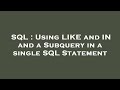 SQL : Using LIKE and IN and a Subquery in a single SQL Statement