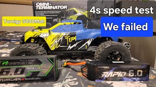 Omni Terminator speed test| 5000 mah 4s! | Turnigy Battery test! @hobbyking @Rlaarlo