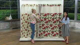 Hookless Holiday Print Shower Curtain with Built-In Liner on QVC