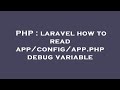 PHP : laravel how to read app/config/app.php debug variable