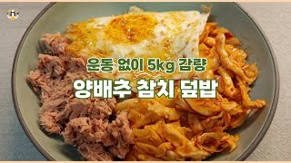 맛있는데 살빠지는 양배추 덮밥. Cabbage over rice