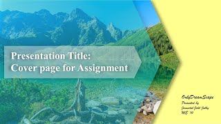 Best PowerPoint Presentation - Cover Page Layout / Cover page for assignment / Use Path Tool in PPT