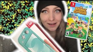 Nintendo Switch Lite unboxing w/ Animal Crossing Digital download