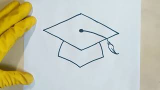 How to Draw a Graduation Cap 🎓 Hat Step By Step Easy Instructions scroll Middle High School College