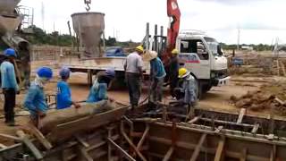 115/22 KV Substation Ban Nongdeun Project, Pouring Concrete  Oil separator ,Laos.flv