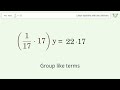 Solve y/17=22: Linear Equation Video Solution | Tiger Algebra