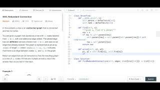 Redundant Connection - Leetcode 684 - Union Find - Python
