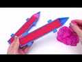 satisfying video l how to make rainbow pencil with kinetic sand cutting asmr 2