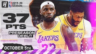 Anthony Davis & LeBron James IMPRESSIVE Lakers Debut Highlights vs Warriors | October 5, 2019