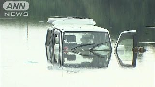 水没した車から遺体　豪雨の犠牲者か　栃木市(15/09/13)