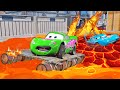 MEGA LAVA FLOOD vs LIGHTNING MCQUEEN & PIXAR CARS in BeamNG.drive