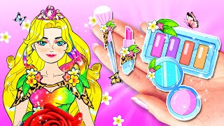 Paper Dolls Dress Up - Rainbow Rapunzel Needs To Makeover Part 4 -Barbie Transformation Handmade