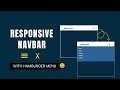 Responsive Navbar Using HTML CSS & JavaScript 🔥| Hamburger Menu | HTML CSS JavaScript Tutorial