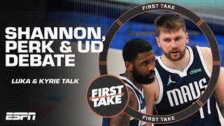Shannon, Perk & UD debate 🍿 Would a Finals appearance mean more for Luka or Kyrie? 🤨 | First Take