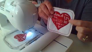 How to make a machine embroidery in the hoop applique Valentines Day coaster