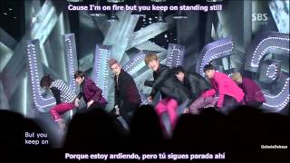 [U-Kiss] Standing Still [Inkigayo 130310] [Esp + Hangul + Romanji + Fanchants]