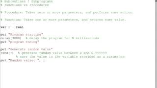 Programming in Turing - Procedures vs Functions