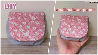 DIY How to sew a small storage bag/cute makeup pouch -sewing handmade tutorial