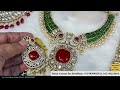 moissonite tyaani kundan dublet pota stone necklace sets wholesale bollywood celebrity jewellery