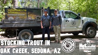 Stocking Trout/Echando Trucha in Oak Creek, Sedona, AZ @azgfd  Part 1