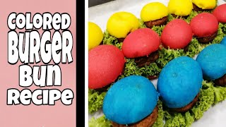 Colored Burger Buns Recipe  ||  sweet escape recipes