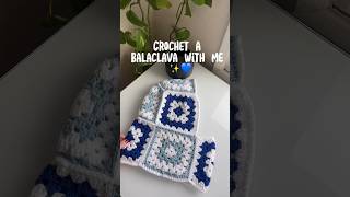 crochet a granny square balaclava with me ✨💌 #balaclava #crochet #crochettutorial #crochethat #diy