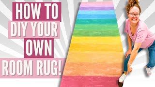 Diy: Turn A Drop Cloth Into A Colorful Rainbow Rug!