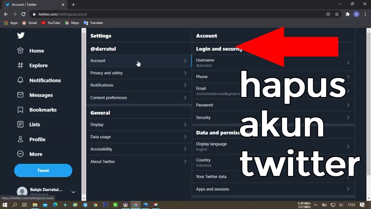 Cara Menghapus Akun Twitter Di PC & Android - YouTube