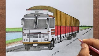 How to Draw a Truck in 1 Point Perspective