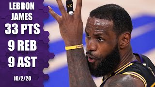 LeBron James goes for 33-9-9 for Lakers vs. Heat [GAME 2 HIGHLIGHTS] | 2020 NBA Finals