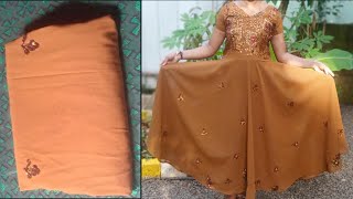 പഴയ സാരി കൊണ്ട് ഒരടിപൊളി umbrella kurti cutting and stitching in malayalam||kurti