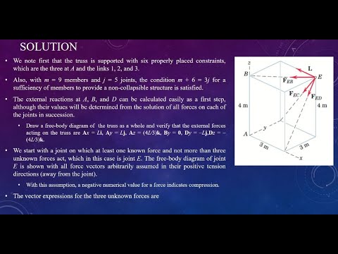 Engineering Mechanics Statics Lecture 14 B | Trusses | Space Trusses ...