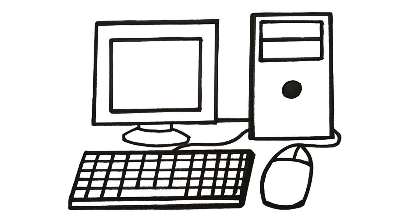 Desktop Computer Drawing Easy At Natasha Mundt Blog