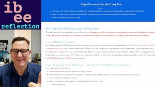 EE IB: Extended Essay Interviews, Reflections, Viva Voce and how to get TOP MARKS for Criterion E