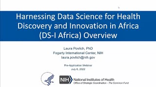 Common Fund Harnessing Data Science for Health Discovery & Innovation (DS-I Africa) Pre-App Webinar