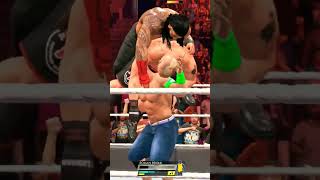 WWE 2K22 John Cena Give Double AA To Roman Reigns & Brock Lesnar #shorts #wwe #johncena #trending