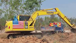 วัยรุ่นสร้างตัว KOMATSU PC130-10MO งานเหมา งานลอกนา จัดเต็ม ชมไป บ่นไป น้องบูม แก้วสง่า excavator