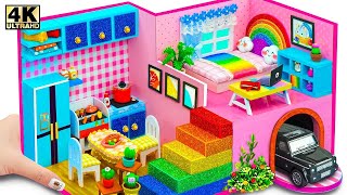 (So Easy) Make Sparkling \u0026 Stunning Mini Rainbow House from Cardboard for Pet | DIY Miniature House