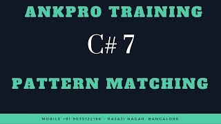 C# 7 Chapter 7 : Pattern matching feature in c# 7.0