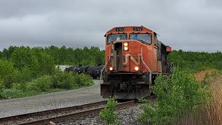 SD75I LEADER WITH K5HL AND 2222!!! CN SD75I 5702 Leads Sudbury Local Freight Train 598