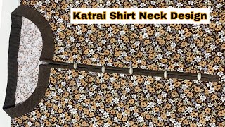 Flat collar neck design cutting and stitching | Katrai shirt neck design cutting and stitching