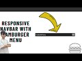 HOW TO CREATE Responsive Navbar with Hamburger menu USING HTML CSS JS | Navbar Tutorial CodewithSR