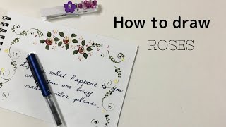 【トールペイントで使える技法】スティックローズ-How To Draw Flowers: Small Roses - Step by Step for Beginners