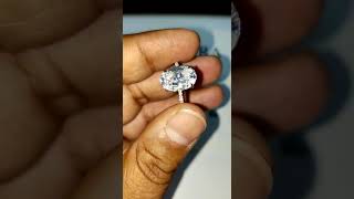 7.75ct Elongated Oval Cut Diamond Hidden Halo Engagement Ring in 14k White Gold for MEDINA CAMI