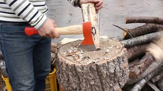 グリーンウッドワーク spoon  carving with axe ミズナラの生木でスプーンづくり！